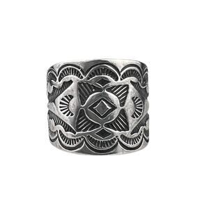 Carolyn Pollack Sterling Silver Ring Wide Band Southwest Design Size 9